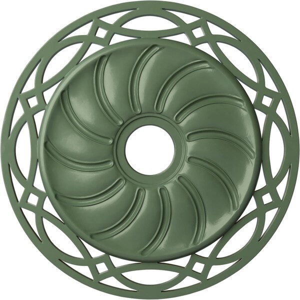 Ekena Millwork Loera Ceiling Medallion (Fits Canopies up to 6 1/4"), 26 5/8"OD x 4 1/2"ID x 1 3/8"P, Athenian Green CM26LOAGF - main